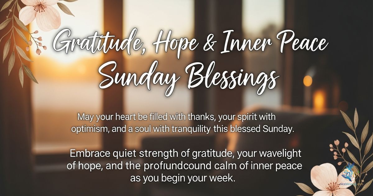 Gratitude, Hope & Inner Peace Sunday Blessings
