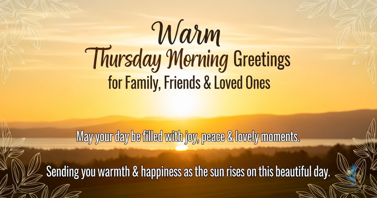Warm Thursday Morning Greetings for Family, Friends & Loved Ones