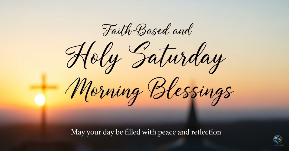 Faith-Based and Holy Saturday Morning Blessings