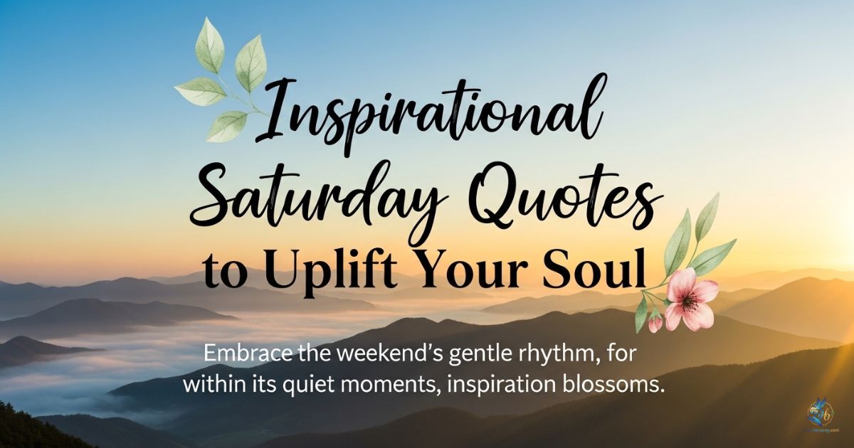 Inspirational Saturday Quotes to Uplift Your Soul