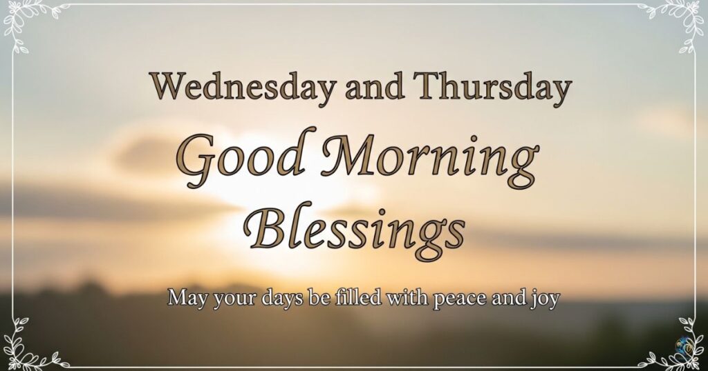Wednesday and Thursday Good Morning Blessings
