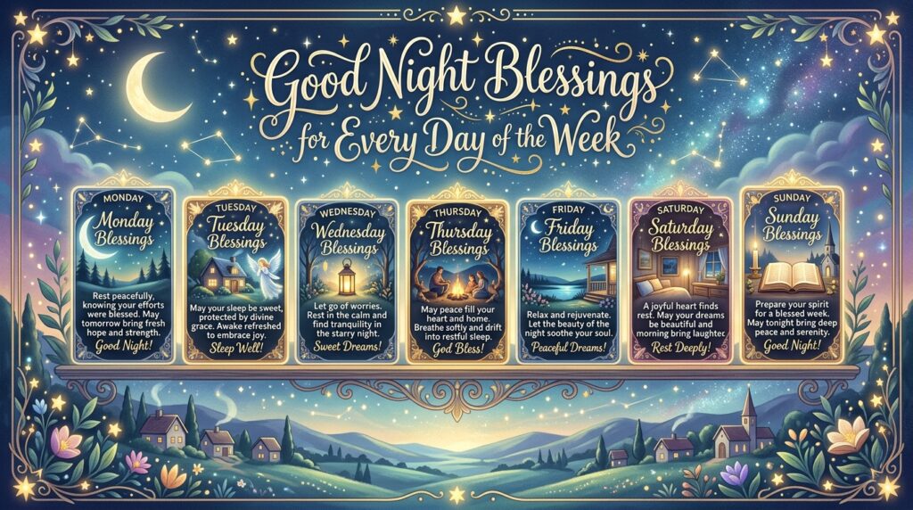 Good Night Blessings for Every Day of the Week