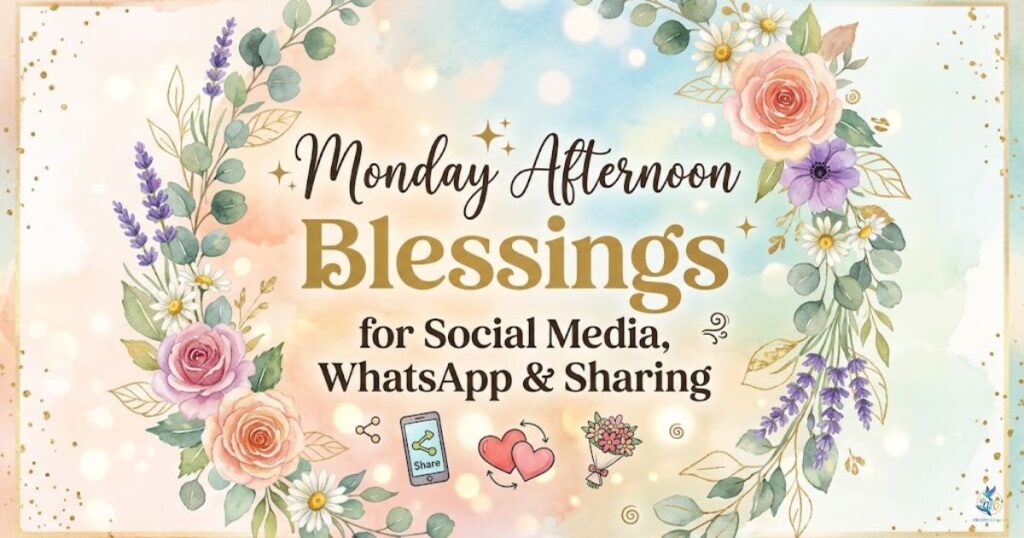 Monday Afternoon Blessings for Social Media, WhatsApp & Sharing