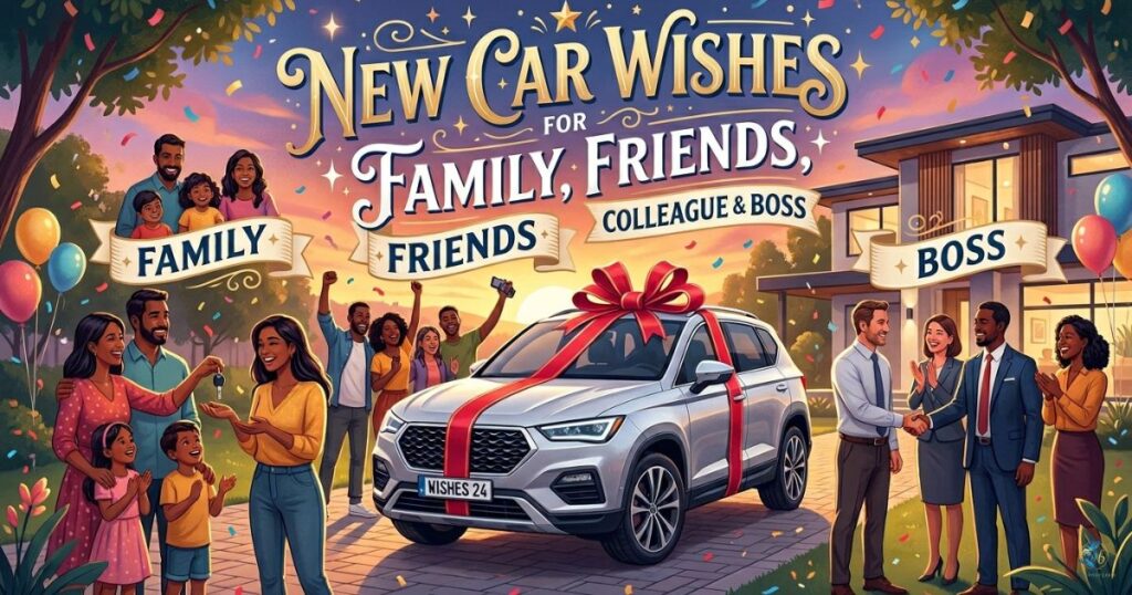 New Car Wishes for Family, Friends, Colleagues & Boss