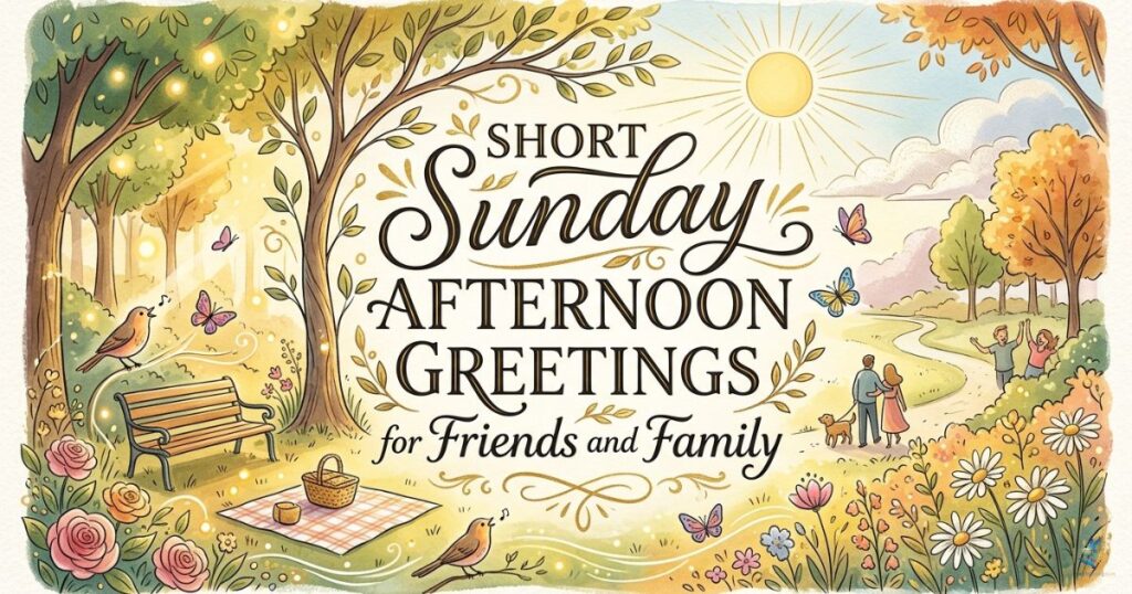 Short Sunday Afternoon Greetings for Friends and Family